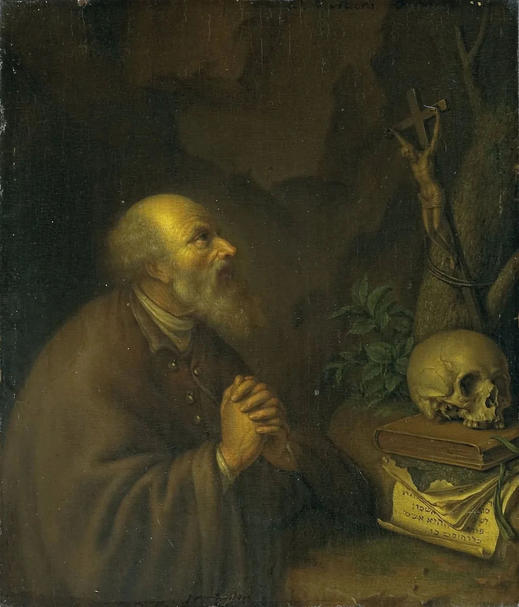 The Hermit by Frans van Mieris, painting, 1721