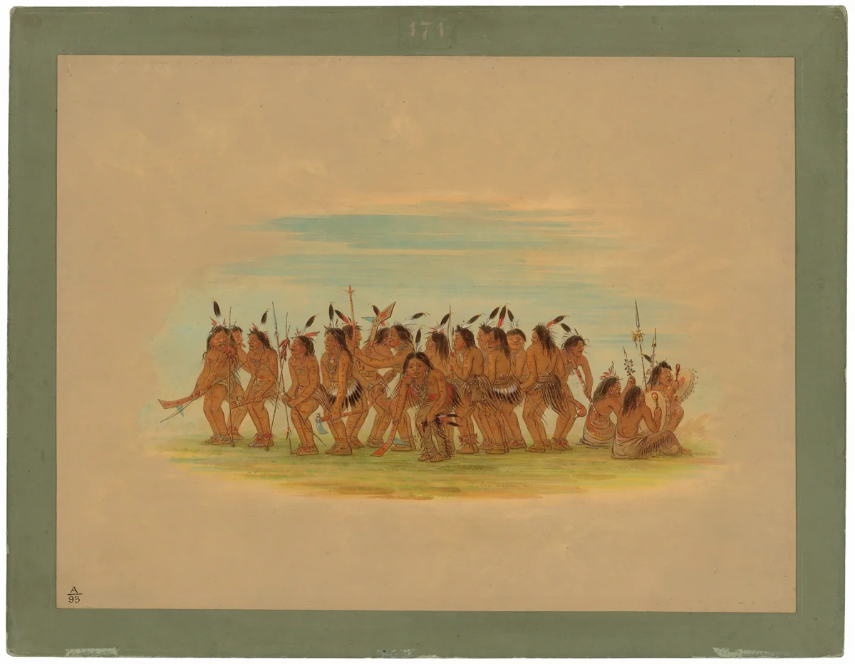 Dog Dance - Sioux by George Catlin, painting, 1861