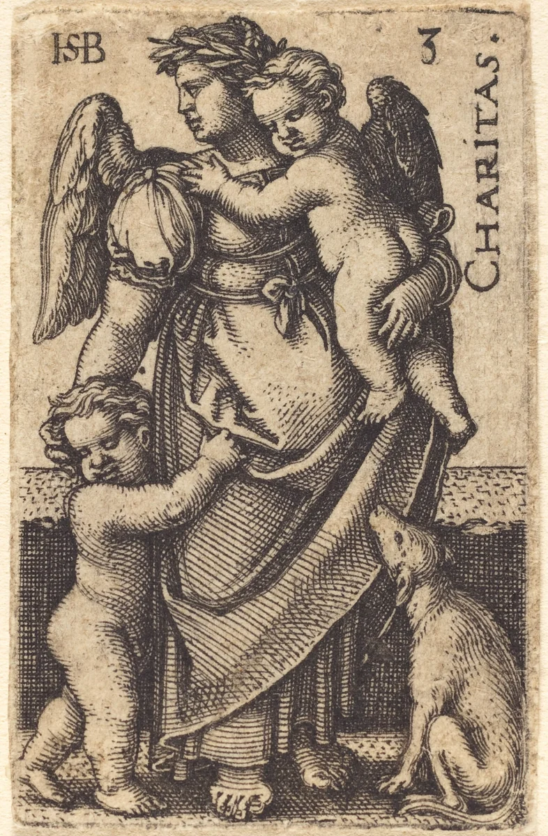 Charitas (Charity) by Sebald Beham, print, 1539