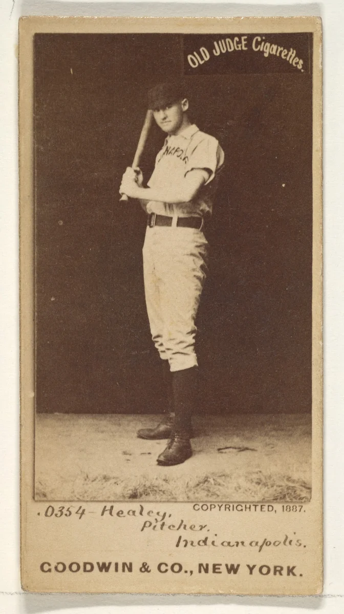 Healey, Pitcher, Indianapolis, from the Old Judge series (N172) for Old Judge Cigarettes by Goodwin & Company, photograph, 1887
