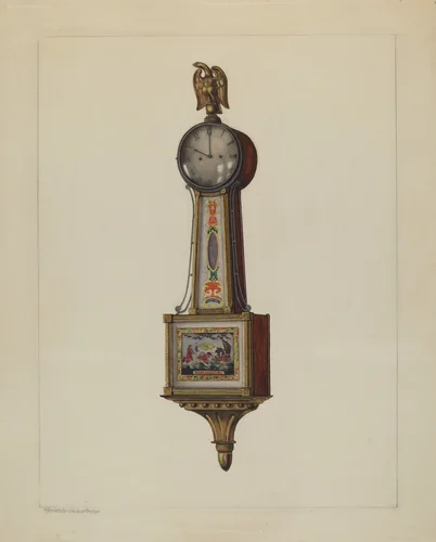 Banjo Clock by M. Rosenshield-von-Paulin, index of american design, 1937