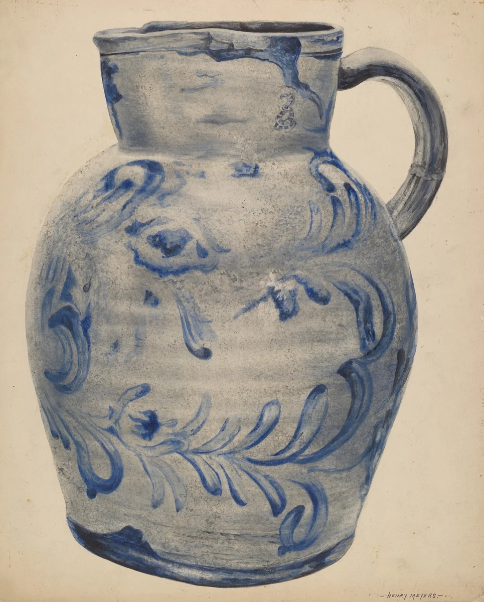 Jug by Henry Meyers, index of american design, 1935-1942