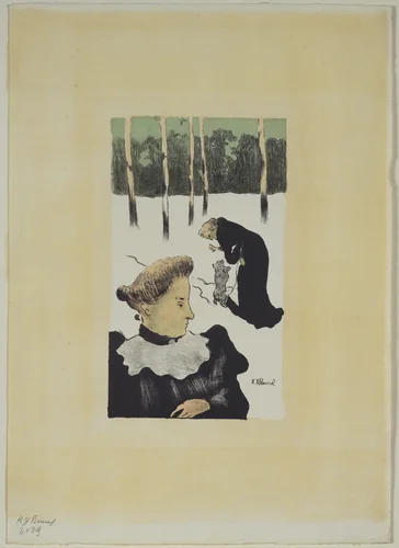 In the Snow (Dans la neige) from The Original Print (L'Estampe originale), no. I by Ker Xavier Roussel, print, 1893