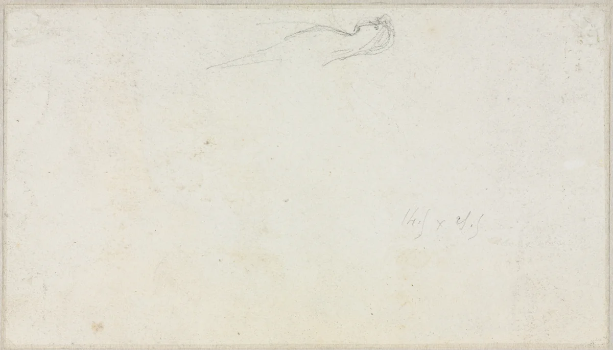 Sketch of a Sphinx [?] (verso) by Luc-Olivier Merson, drawing, 1879-1880