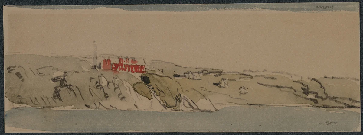 Entering Bergen by Muirhead Bone, drawing, 1891-1953