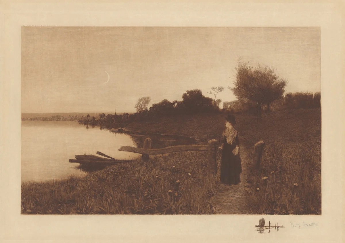 Untitled (Moonlight Stroll) by Henry Golden Dearth, print, 1889