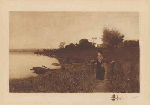 Untitled (Moonlight Stroll) by Henry Golden Dearth, print, 1889