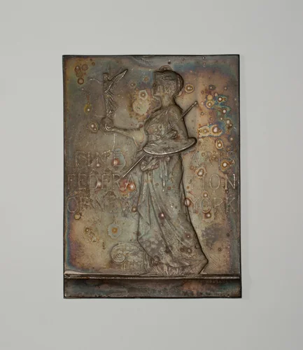 Seal of the Fine Arts Federation of New York by Victor David Brenner, metalwork, 1890-1908