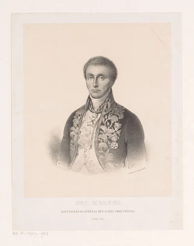 Portret van Pieter Merkus by anonymous, print, 1844-1863