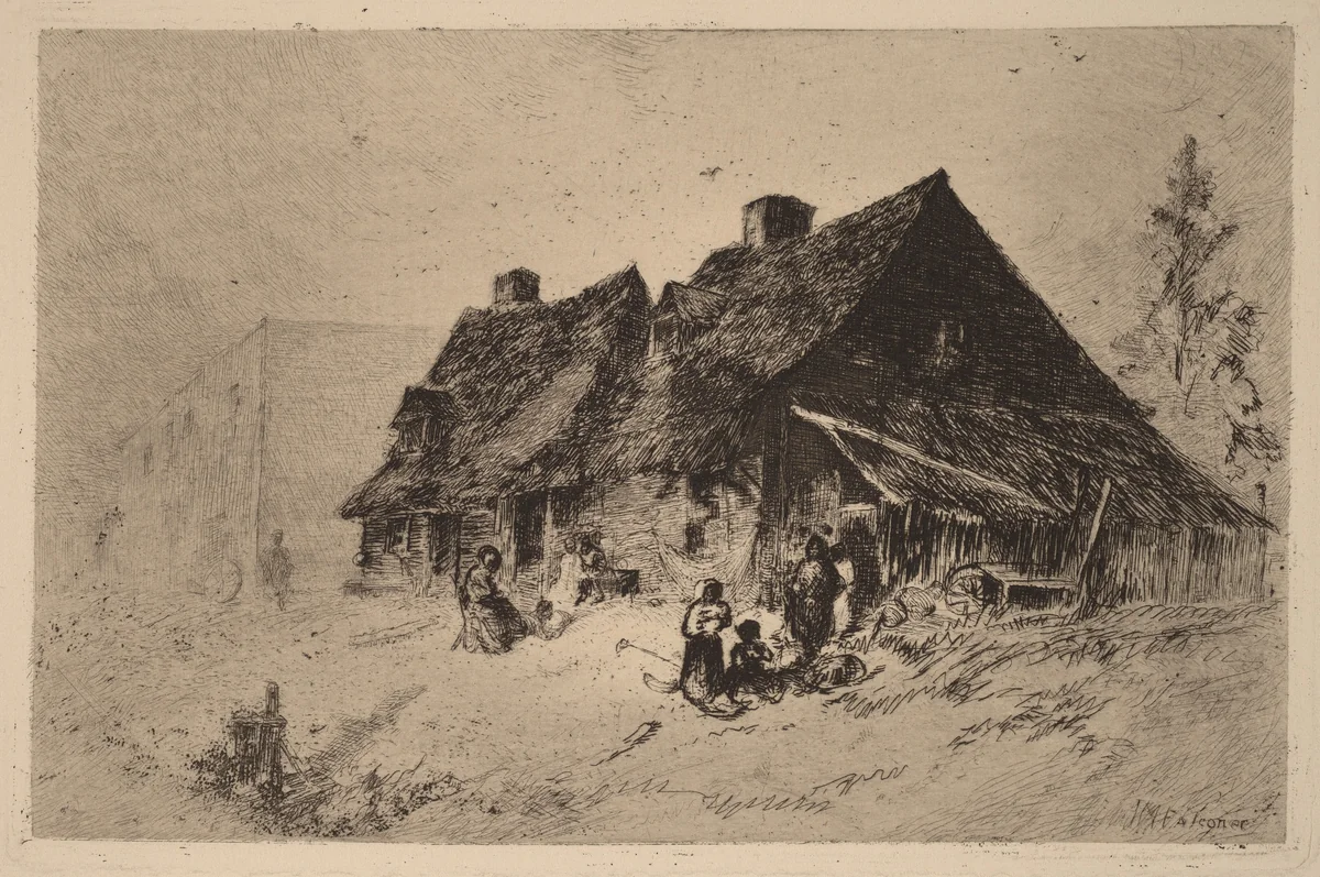 Negro Huts at Wilmington by John Mackie Falconer, print, 1880