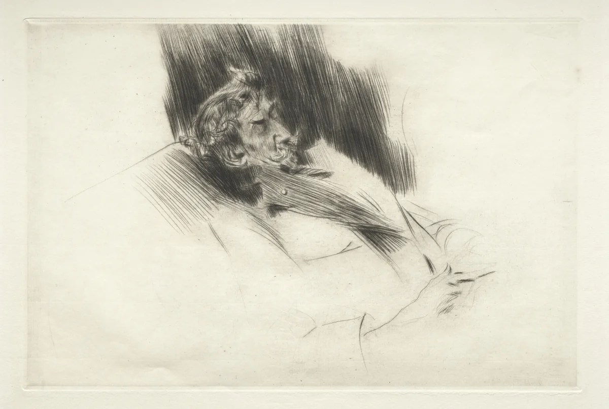 Whistler Asleep by Giovanni Boldini, print, 1897