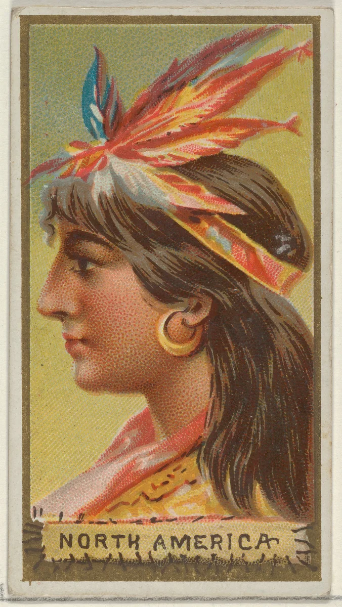 North America, from the Types of All Nations series (N24) for Allen & Ginter Cigarettes by Allen & Ginter, print, 1889