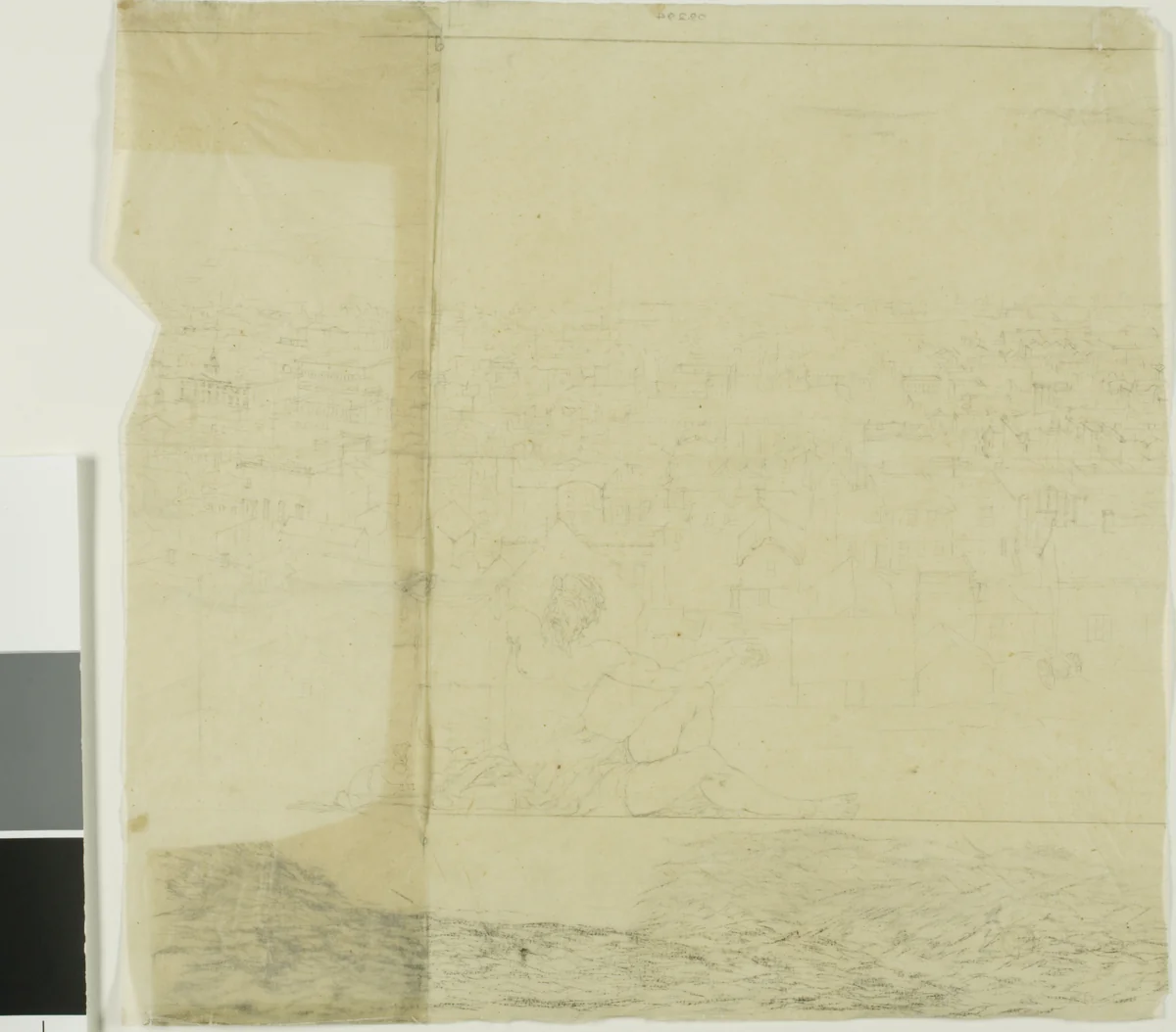 Study for San Francisco, center right section by Charles Meryon, drawing, 1855-1856