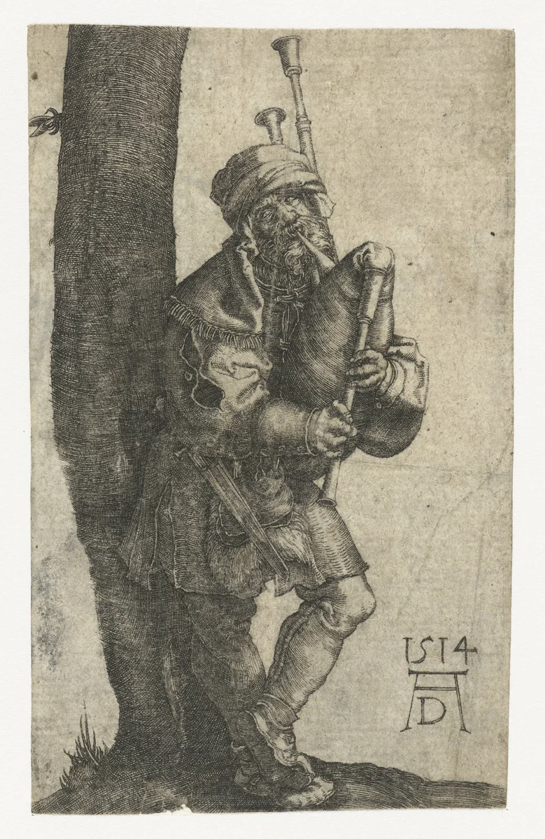 De doedelzakspeler by anonymous, print, 1514