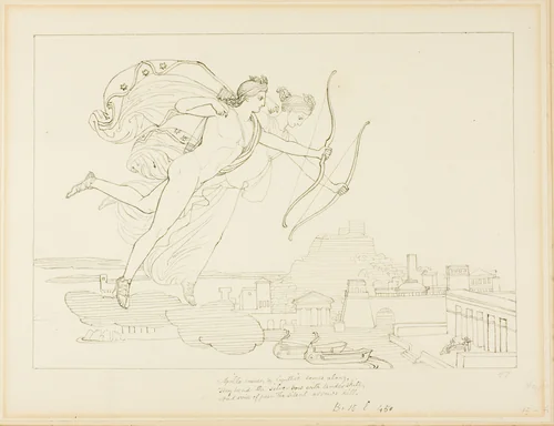 Apollo and Diana by John Flaxman, drawing, 1775-1826