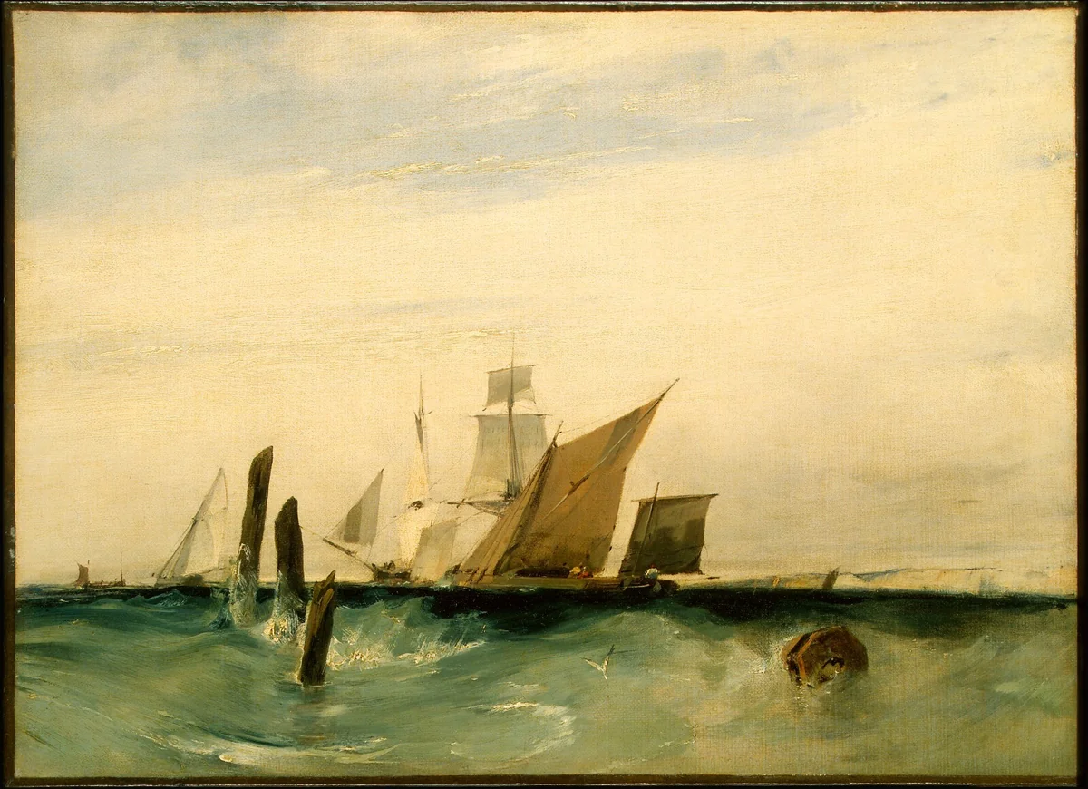 Seapiece: Off the French Coast by Richard Parkes Bonington, painting, 1823-1824