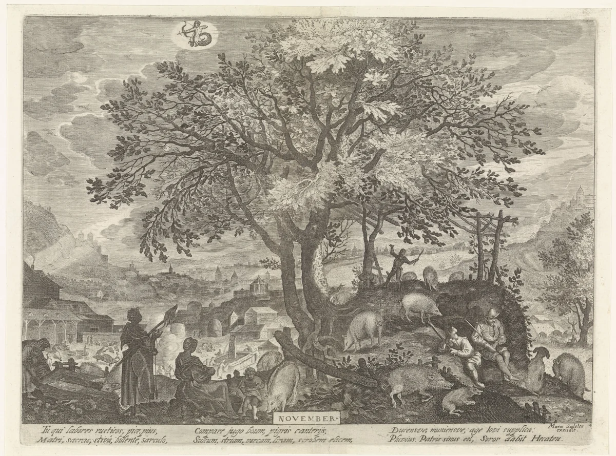 November by Aegidius Sadeler, print, 1607