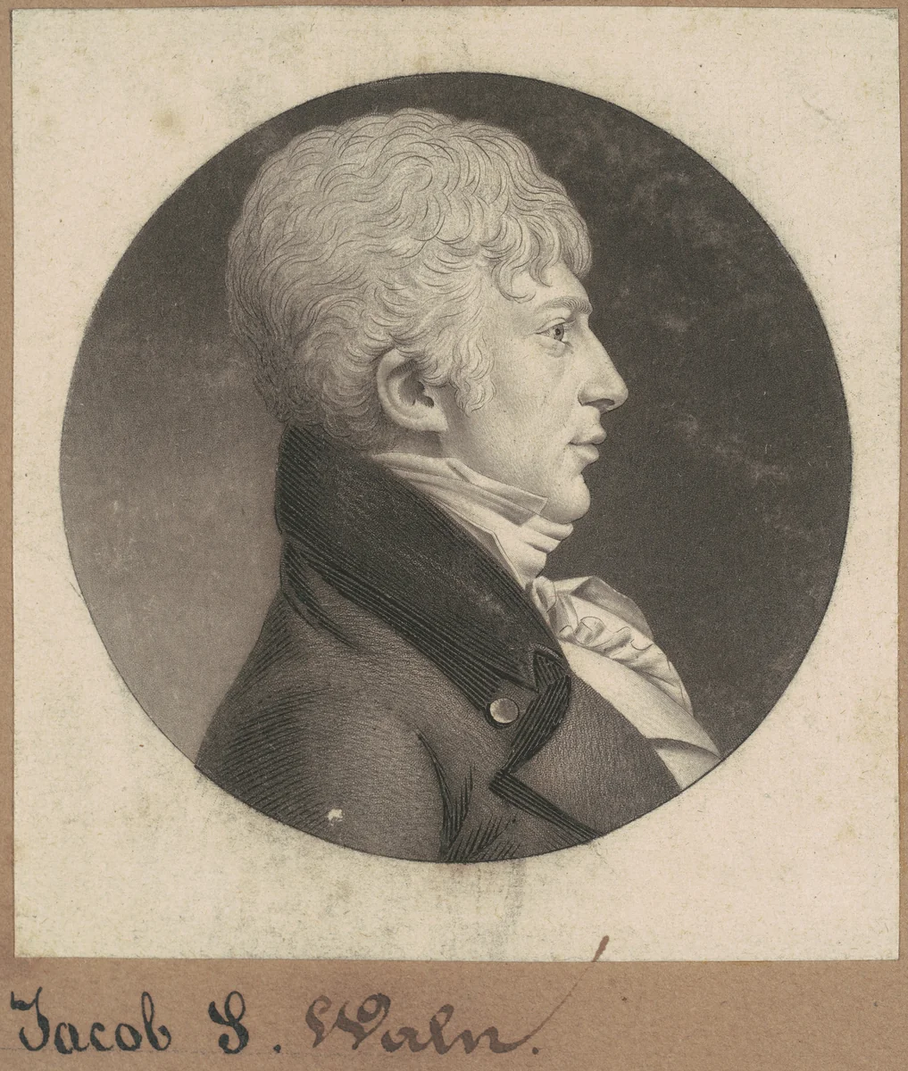 Jacob S. Waln by Charles B. J. Févret de Saint-Mémin, print, 1802