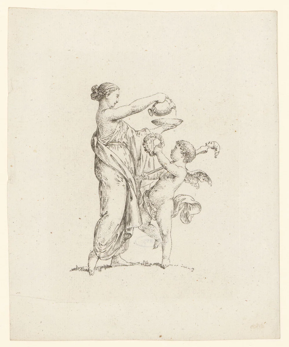 Allegorie van de humor by Bernhard Rode, print, 1788