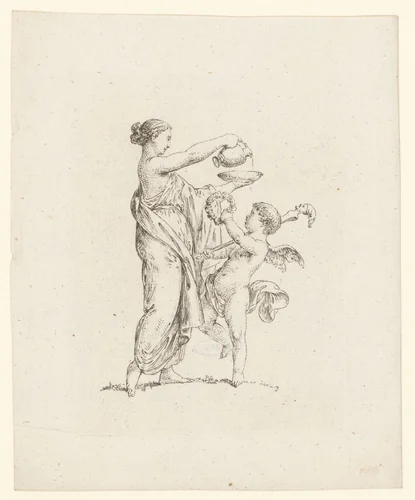 Allegorie van de humor by Bernhard Rode, print, 1788