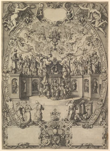 The Apotheosis of Emperor Maximilian II by Jost Amman, print, 1530-1591