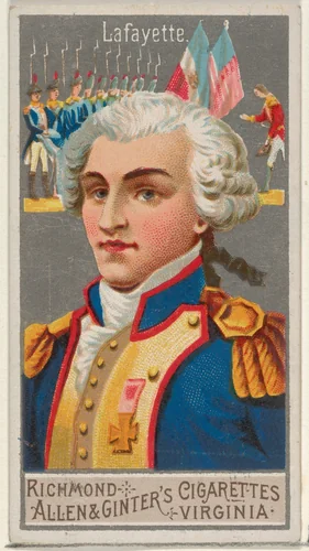 Lafayette, from the Great Generals series (N15) for Allen & Ginter Cigarettes Brands by Allen & Ginter, print, 1888