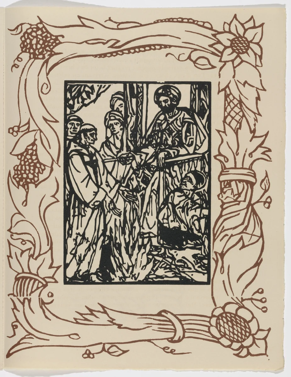 Plate (page 143) from Les Petites Fleurs de St. François (The Little Flowers of St. Francis) by Émile Bernard, illustrated book, 1928