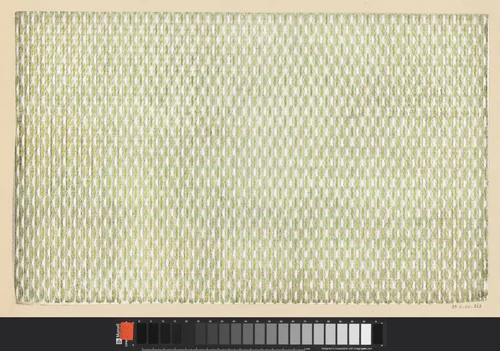 Blad met gegaufreerde verticale golvende banen van horizontale streepjes by anonymous, other, 1800-1900