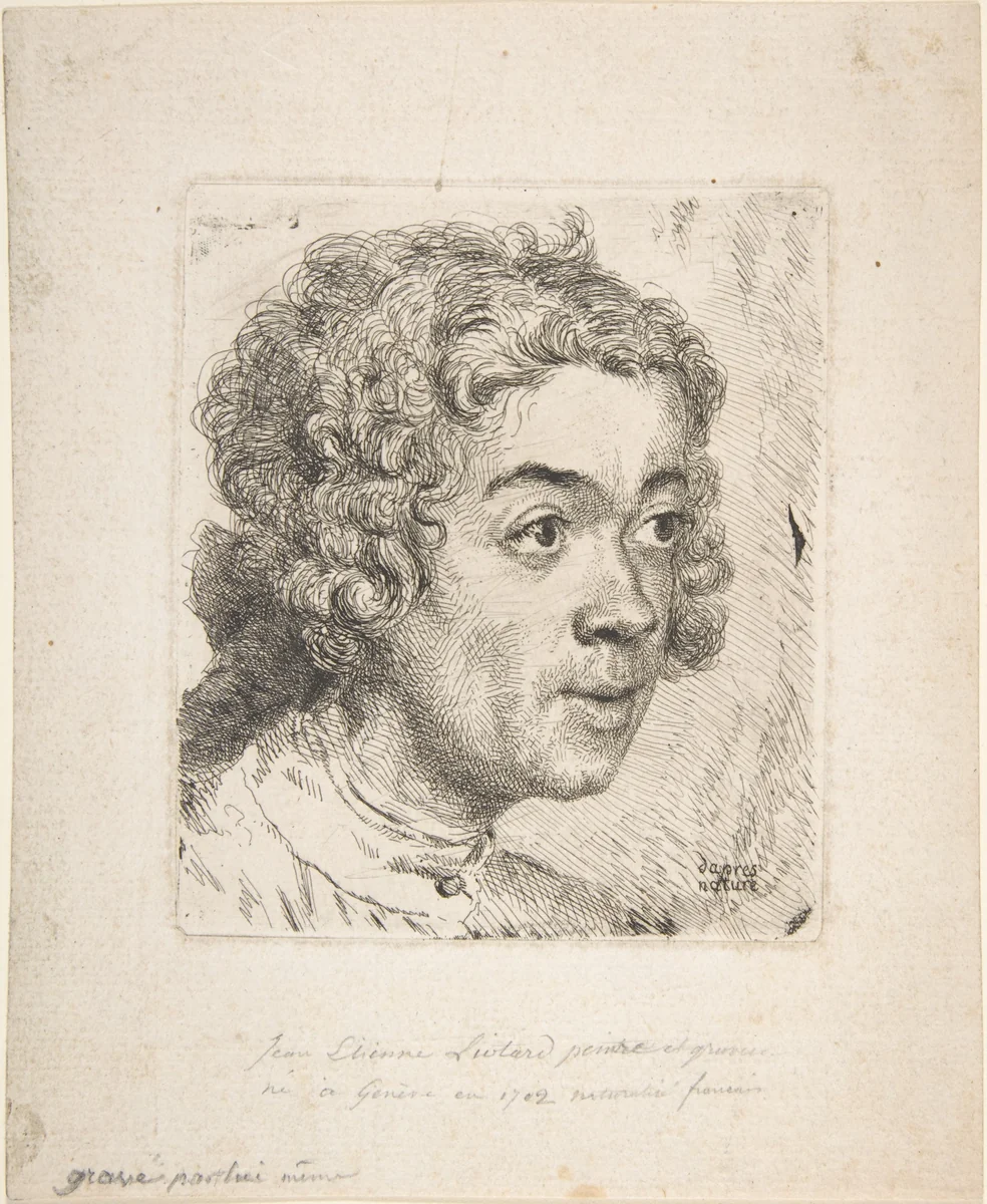 Self Portrait as a Young Man by Jean-Etienne Liotard, print, 1733