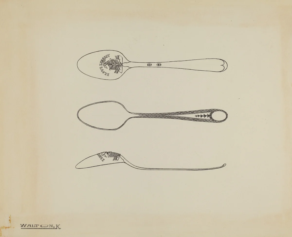 Silver Teaspoon by Kalamian Walton, index of american design, 1938