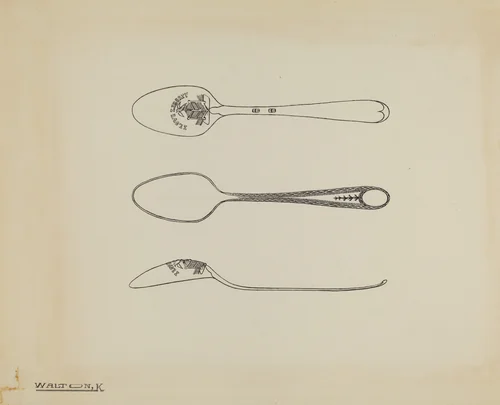Silver Teaspoon by Kalamian Walton, index of american design, 1938