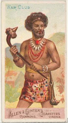 War Club, from the Arms of All Nations series (N3) for Allen & Ginter Cigarettes Brands by Allen & Ginter, print, 1887