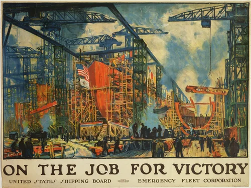 On The Job For Victory by Jonas Lie, design, 1916