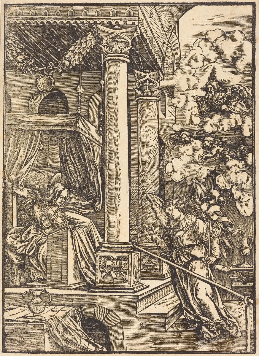 The Annunciation by Hans Leonard Schäufelein, print, 1480-1540