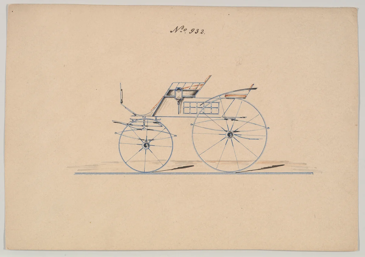 Phaeton # 932 by Brewster & Co., drawing, 1850-1870