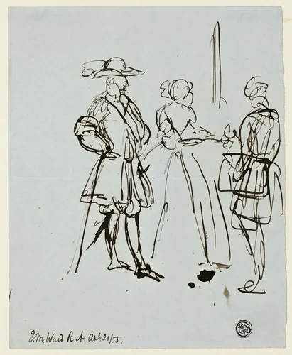 Three Figures by Edward Matthew Ward, drawing, 1855-1879