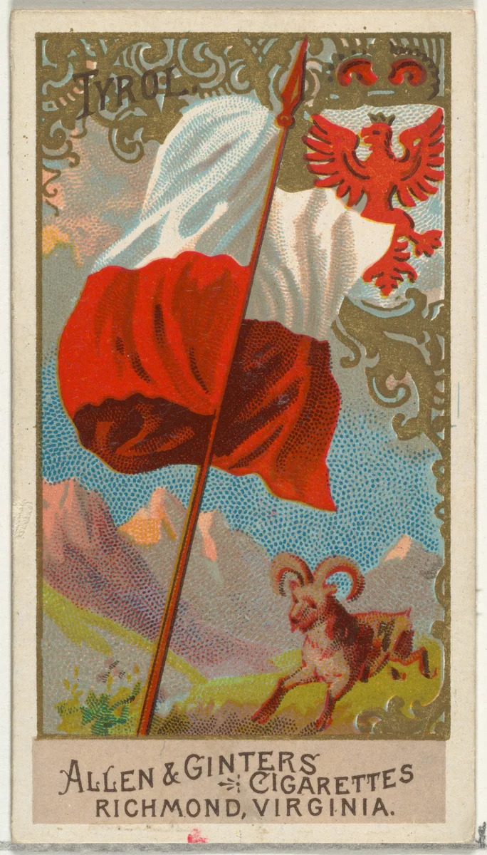 Tyrol, from Flags of All Nations, Series 2 (N10) for Allen & Ginter Cigarettes Brands by Allen & Ginter, print, 1890
