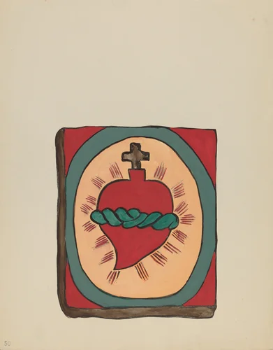 Plate 50: Sacred Heart: From Portfolio "Spanish Colonial Designs of New Mexico" by American 20th Century, index of american design, 1935-1942