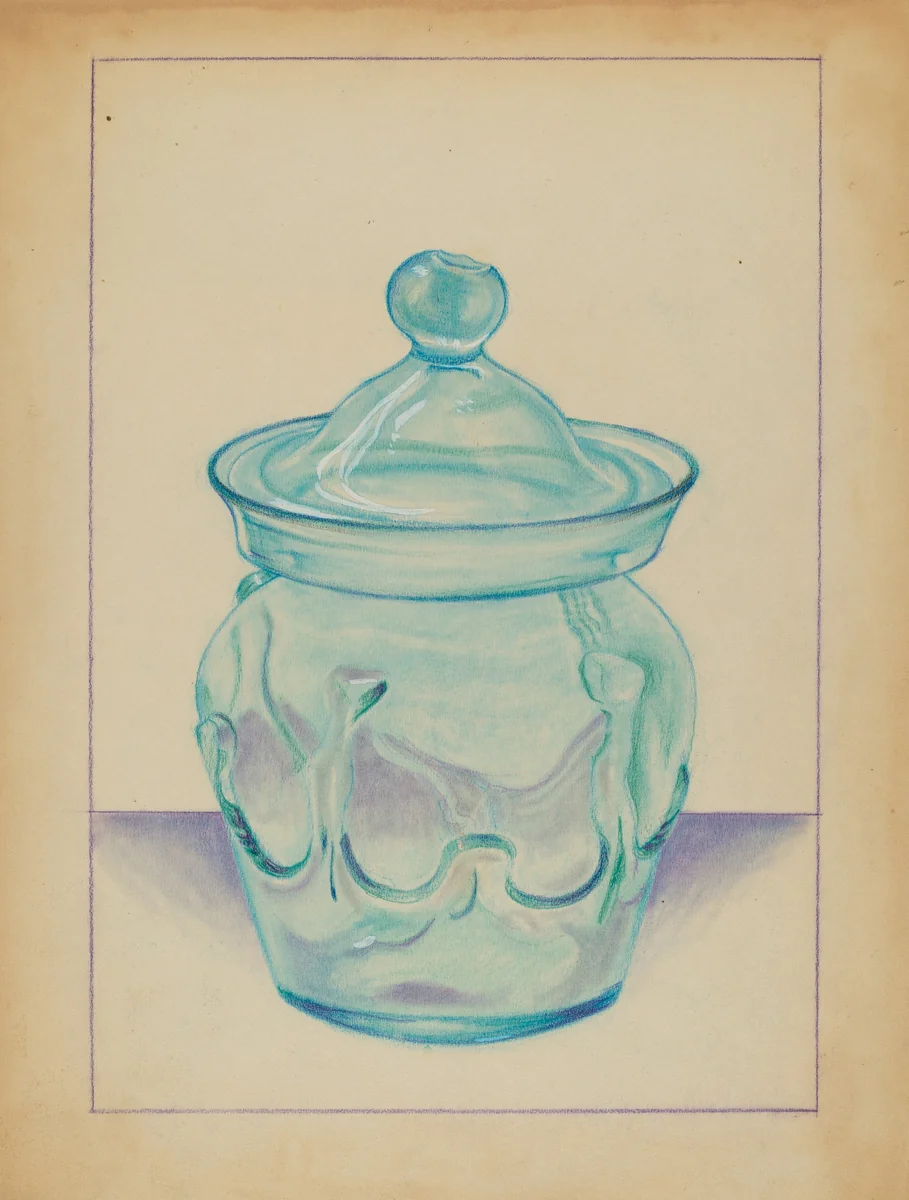 Glass Container by S. Brodsky, index of american design, 1935-1942