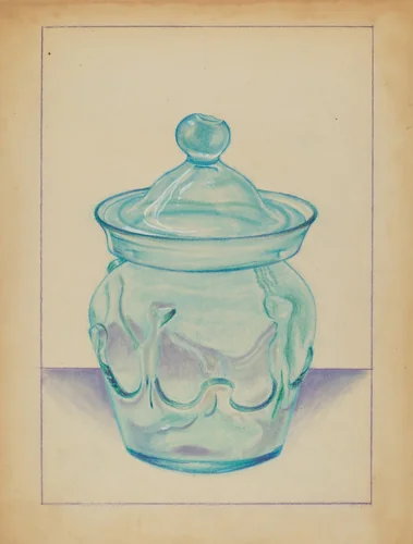 Glass Container by S. Brodsky, index of american design, 1935-1942
