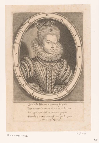 Portret van Louise van Lotharingen by Unknown, print, 1576-1614