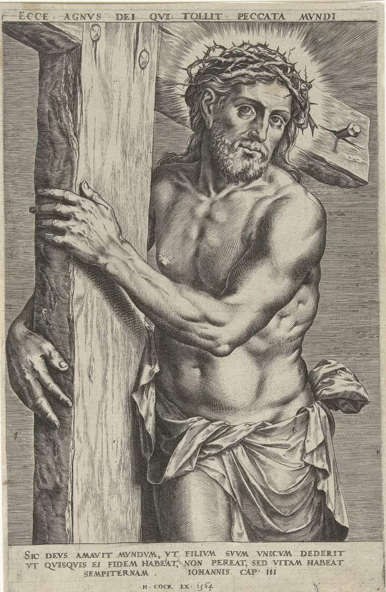 Christus als Man van Smarten by Cornelis Cort, print, 1564