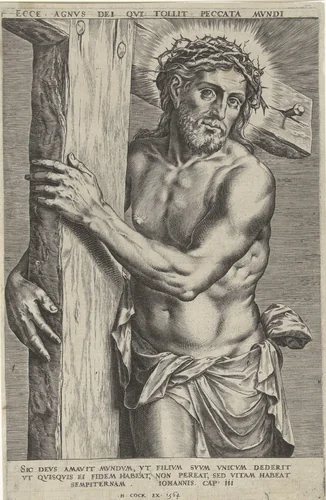 Christus als Man van Smarten by Cornelis Cort, print, 1564