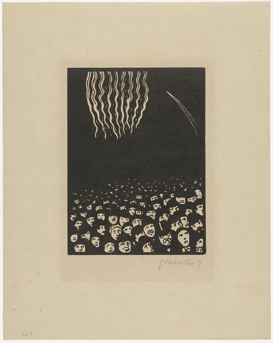 Fireworks (plate VI) from The World's Fair (L'Exposition Universelle) by Félix Vallotton, print, 1901