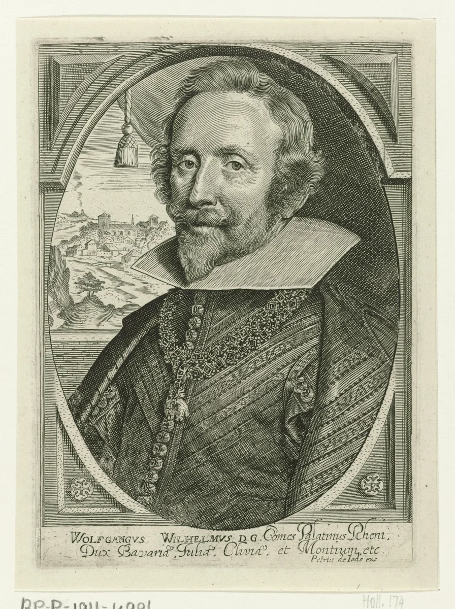 Portret van Wolfgang Willem van de Palts by Pieter de Jode, print, 1628-1670