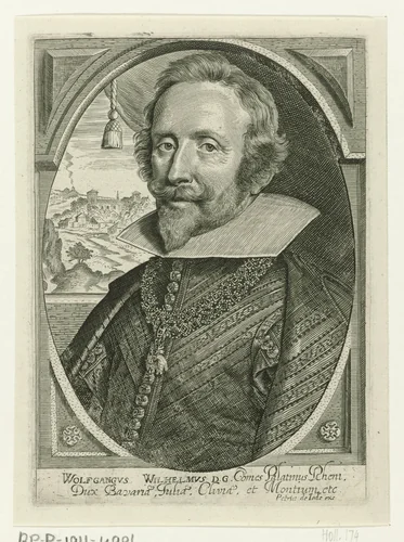 Portret van Wolfgang Willem van de Palts by Pieter de Jode, print, 1628-1670