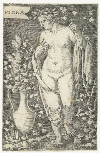 Flora by Barthel Beham, print, 1512-1540