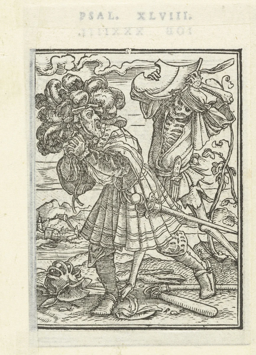 Graaf en de Dood by Hans Holbein, print, 1524-1526