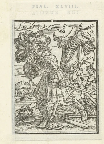 Graaf en de Dood by Hans Holbein, print, 1524-1526