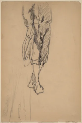 Partial Sketch of a Boy in Knickers by American 19th Century, drawing, 1836-1910